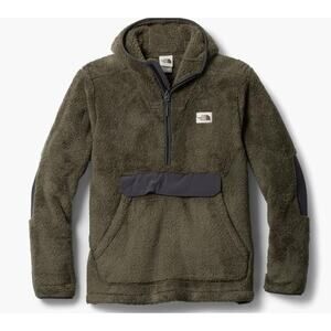 The North Face Campshire Pullover Hoodie, Green Sherpa, Size M